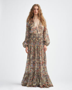 SMOCKED WAIST MAXI DRESS