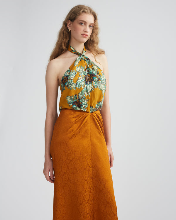 HALTER TWIST NECK DRESS
