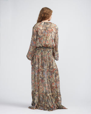 SMOCKED WAIST MAXI DRESS