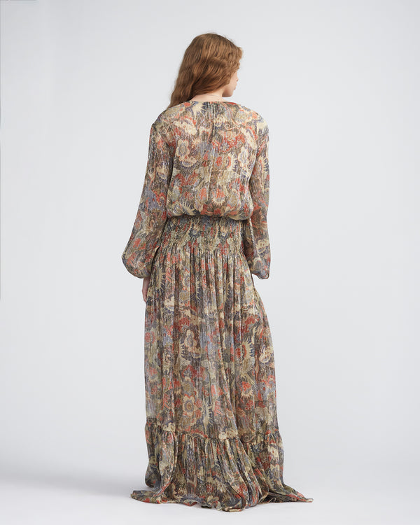 SMOCKED WAIST MAXI DRESS